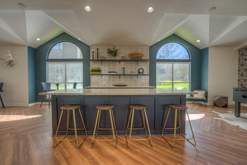 Eat-In Table With High Chairs In Clubhouse at The Vale, Cordova, TN